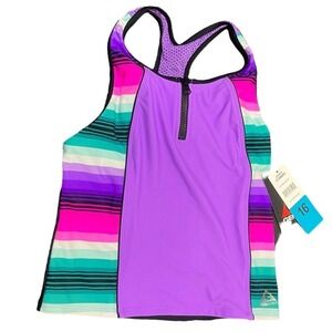 Gerry Girls Swim Tankini Top Hydrangea Purple Size 16 NEW‎
